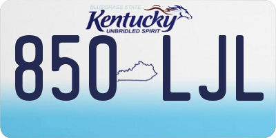 KY license plate 850LJL