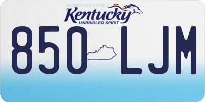 KY license plate 850LJM