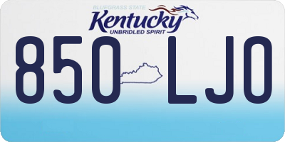 KY license plate 850LJO