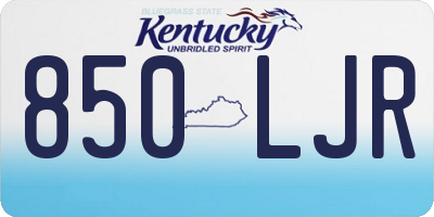 KY license plate 850LJR