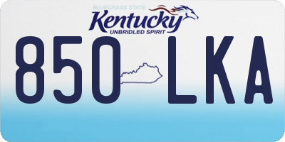 KY license plate 850LKA