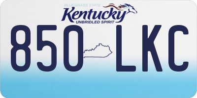 KY license plate 850LKC