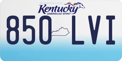 KY license plate 850LVI
