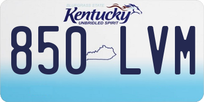 KY license plate 850LVM