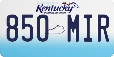 KY license plate 850MIR