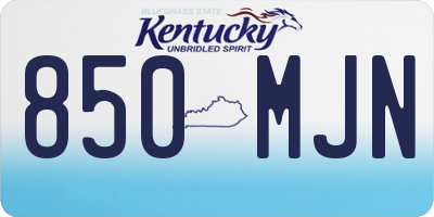 KY license plate 850MJN