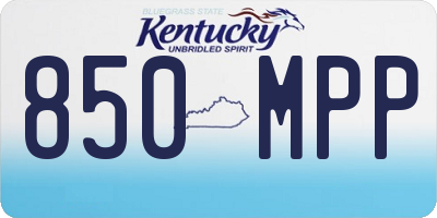 KY license plate 850MPP