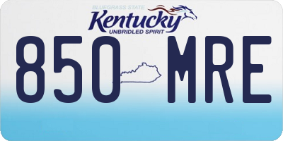 KY license plate 850MRE