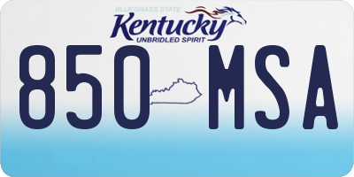 KY license plate 850MSA
