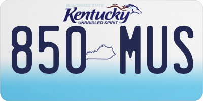 KY license plate 850MUS