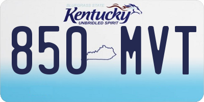 KY license plate 850MVT