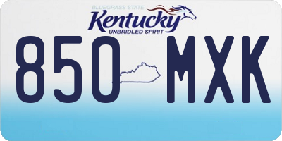 KY license plate 850MXK