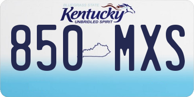 KY license plate 850MXS