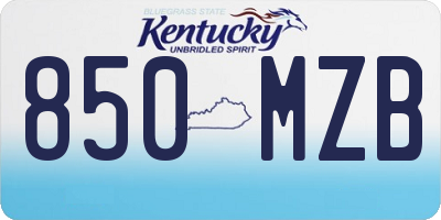 KY license plate 850MZB