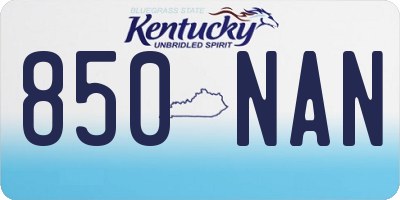 KY license plate 850NAN