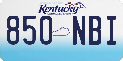 KY license plate 850NBI