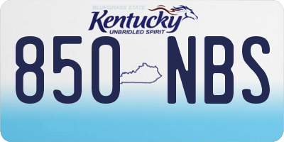 KY license plate 850NBS