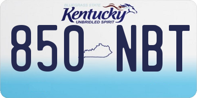 KY license plate 850NBT