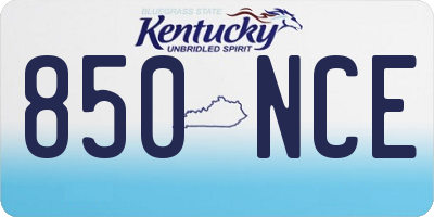 KY license plate 850NCE
