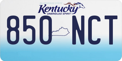 KY license plate 850NCT
