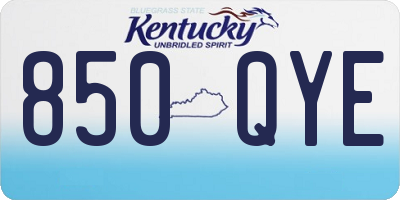 KY license plate 850QYE