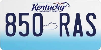KY license plate 850RAS