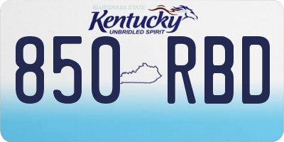 KY license plate 850RBD