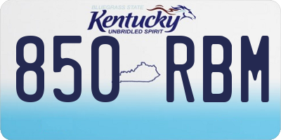 KY license plate 850RBM