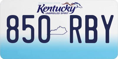 KY license plate 850RBY