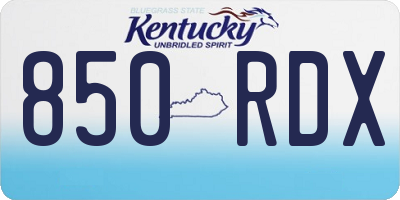 KY license plate 850RDX