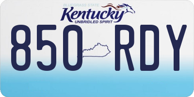 KY license plate 850RDY