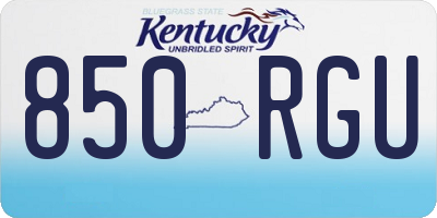 KY license plate 850RGU