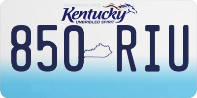 KY license plate 850RIU
