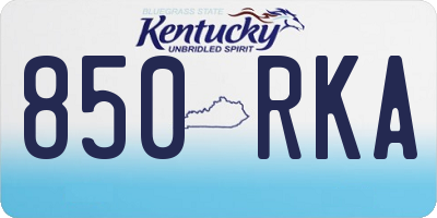 KY license plate 850RKA