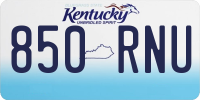 KY license plate 850RNU