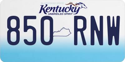 KY license plate 850RNW