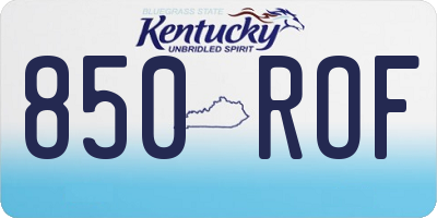 KY license plate 850ROF