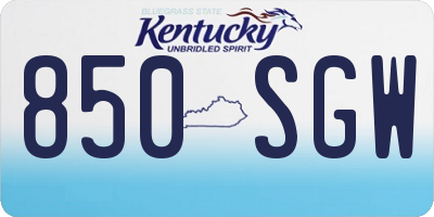 KY license plate 850SGW