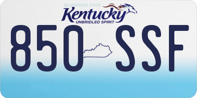 KY license plate 850SSF