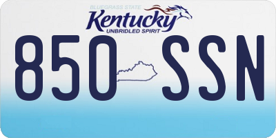 KY license plate 850SSN