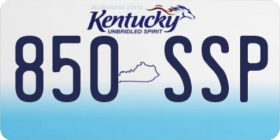 KY license plate 850SSP