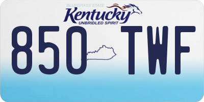KY license plate 850TWF