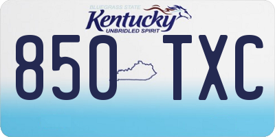 KY license plate 850TXC
