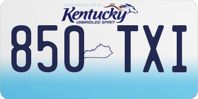 KY license plate 850TXI