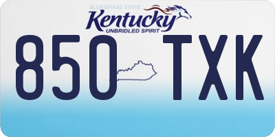 KY license plate 850TXK