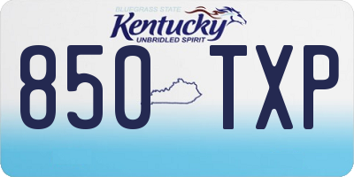 KY license plate 850TXP