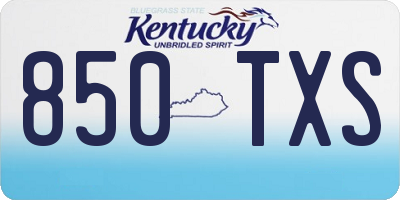 KY license plate 850TXS