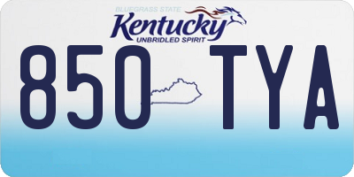 KY license plate 850TYA