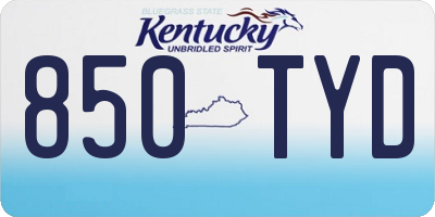 KY license plate 850TYD