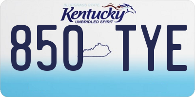 KY license plate 850TYE